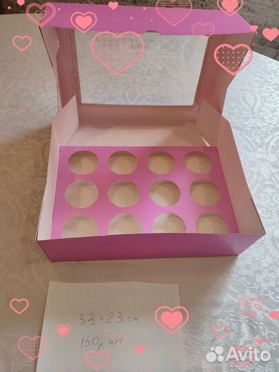 Новые Большие Коробки капкейков пирожных кексов 12