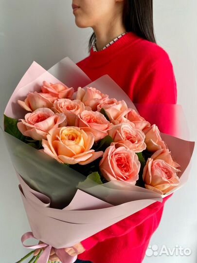 Букеты из пионовидных роз