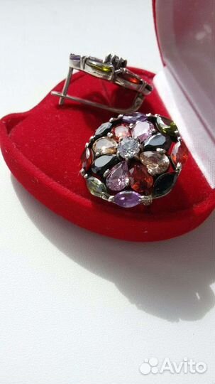 Серьги и кольцо. Серебро