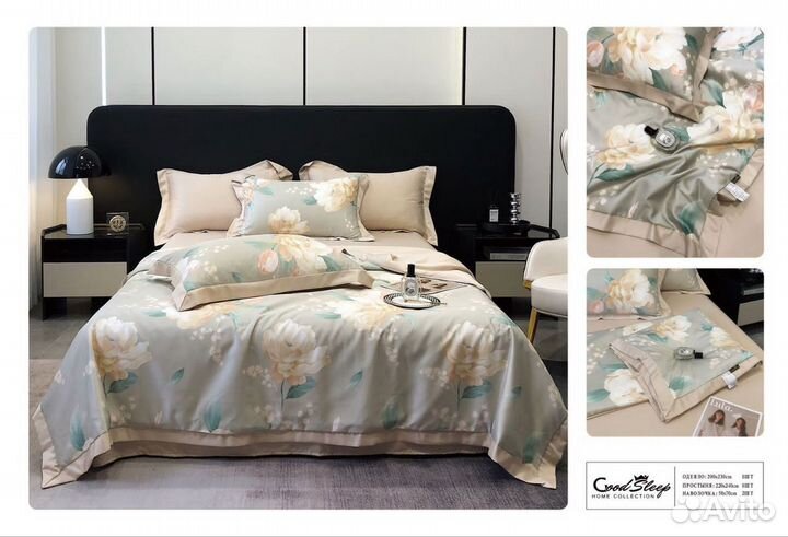 Постельное белье с одеялом тенсель евро