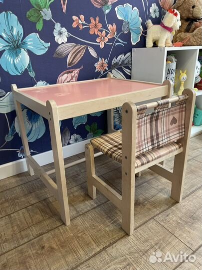 Детский стол и стул массив березы+мдф
