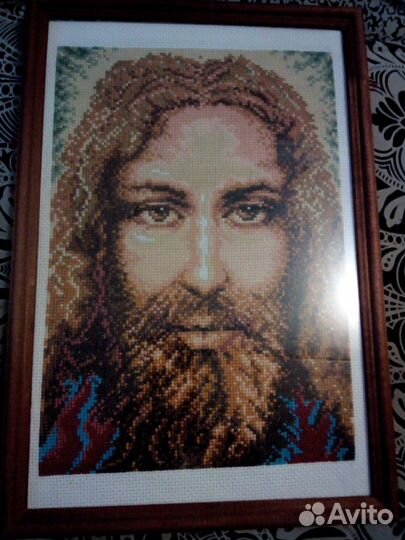 Картина Иисус.Вышивка крестиком