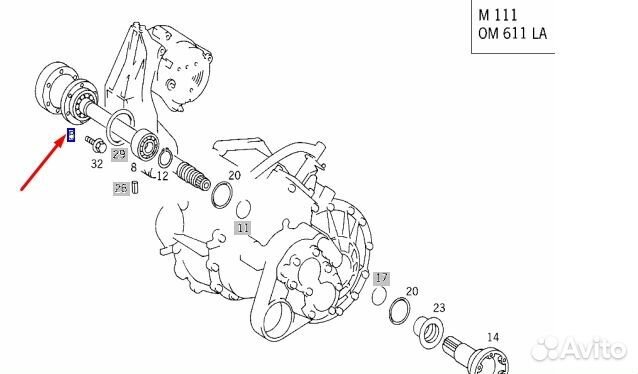 Вал промежуточный Mercedes V W638 611.980 2.2 CDI