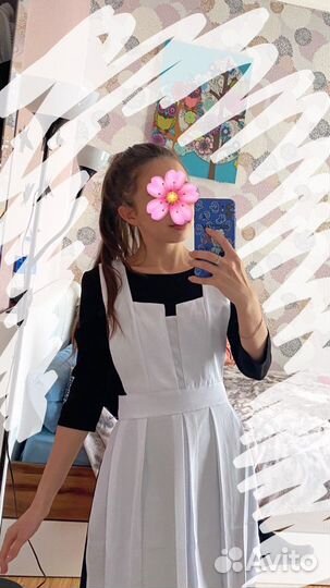 Белый школьный фартук