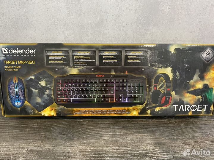 Комплект клавиатура+мышь+наушники+коврик