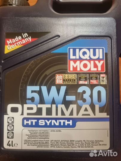 Моторное масло liqui moly optimal 5W-30 4L SN/CF