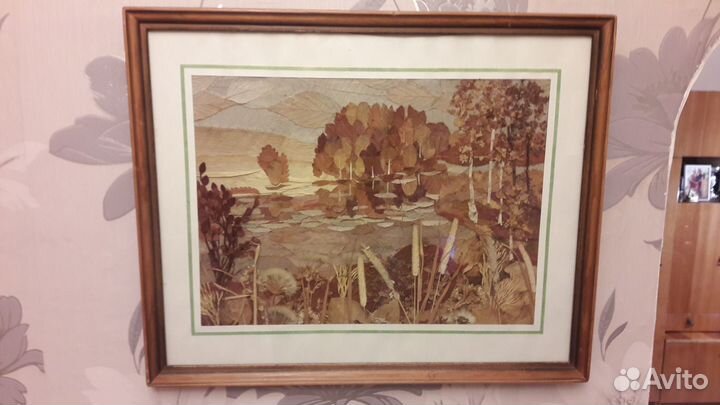 Картина из природных материалов в рамке