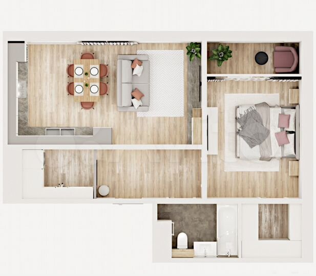 2-к. квартира, 54,3 м², 9/12 эт.