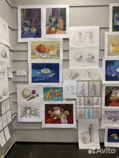 Академический рисунок (построение чайника)