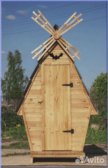 Дачный туалет деревянный прямоугольник VMX