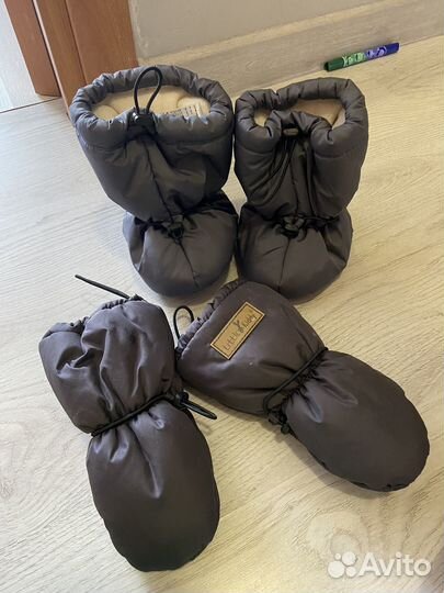 Пинетки и варежки зимние