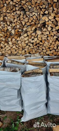 Дрова сухие в мешках