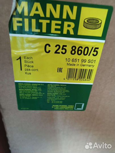 Воздушный фильтр c 25 860/5
