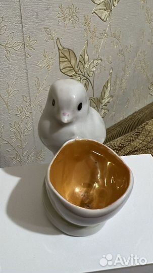 Цыпленок пашотница фарфор СССР, Дулево