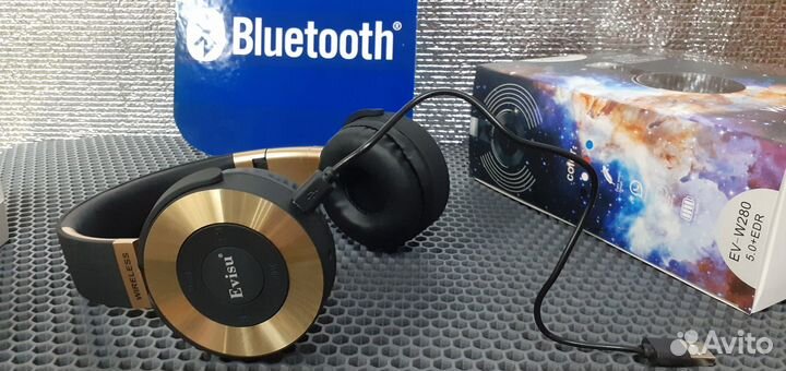Наушники Evisu Sport Music Блютуз Радио Микрофон
