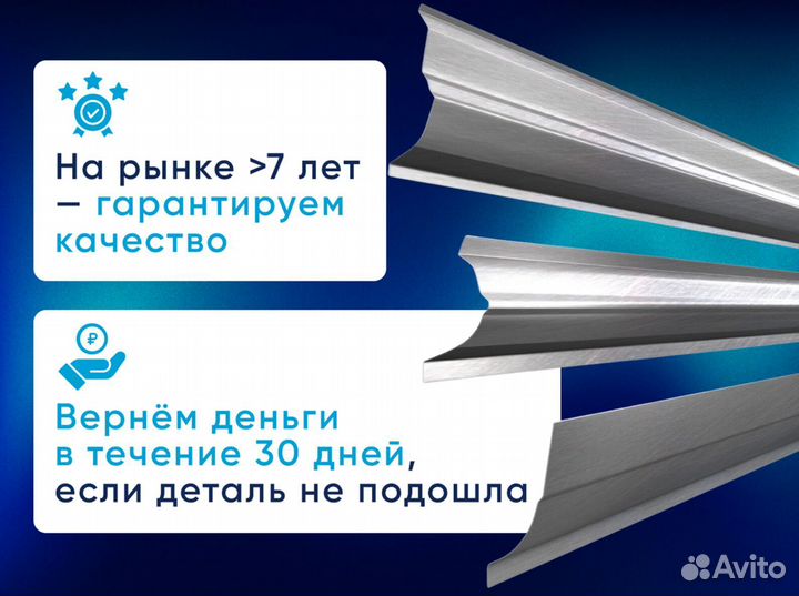 Комплект порогов и арок на ваше авто с гарантией