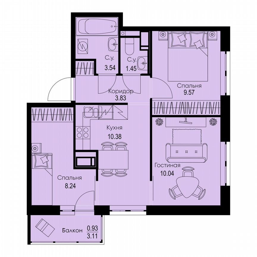 3-к. квартира, 48 м², 5/9 эт.