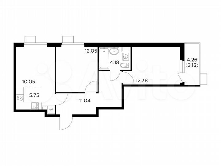 3-к. квартира, 57,6 м², 7/14 эт.