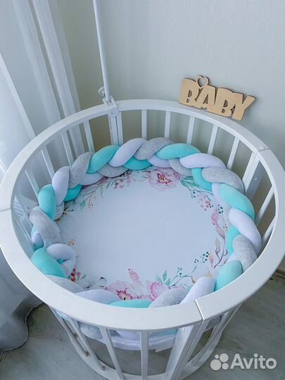 Бортики в кроватку косичка