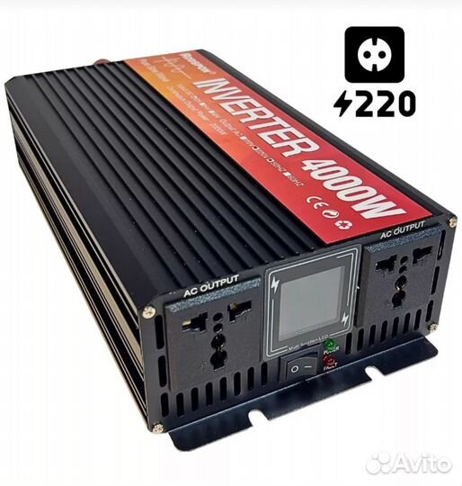 Инвертор преобразователь 12v-220v/4000W