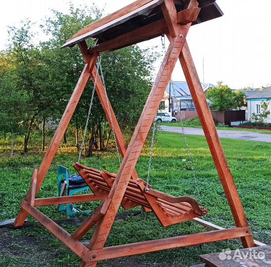 Качели деревянные для взрослых и детей