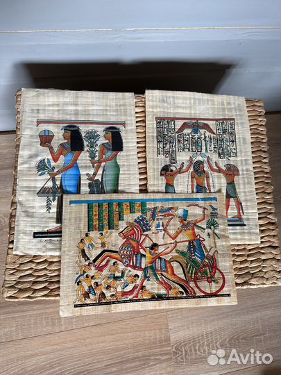 Египетский папирус картина на папирусе 3 шт