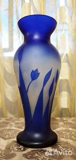 Ваза Ирисы Кобальт СССР