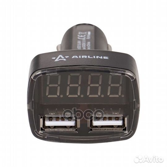 Вольтметр в прикуриватель 12-24В + 2USB 3,1A