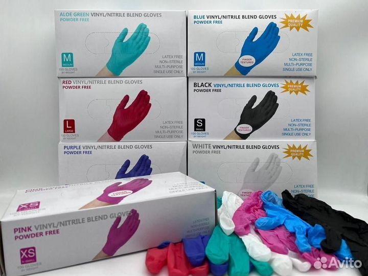 Перчатки нитриловые/виниловые Wally Plastic