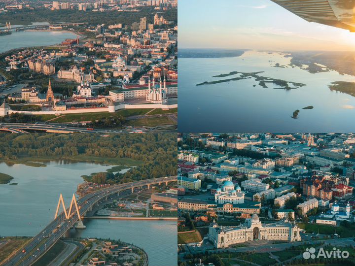 Полет на самолете над Казанью