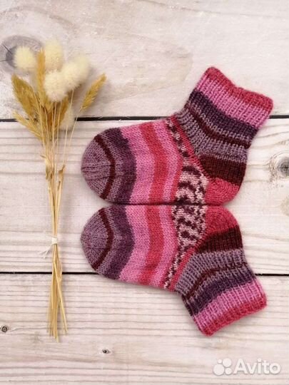 Носки вязанные детские, длина ступни 12см