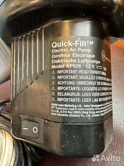 Насос лодки кровати авто Intex Quick-Fill