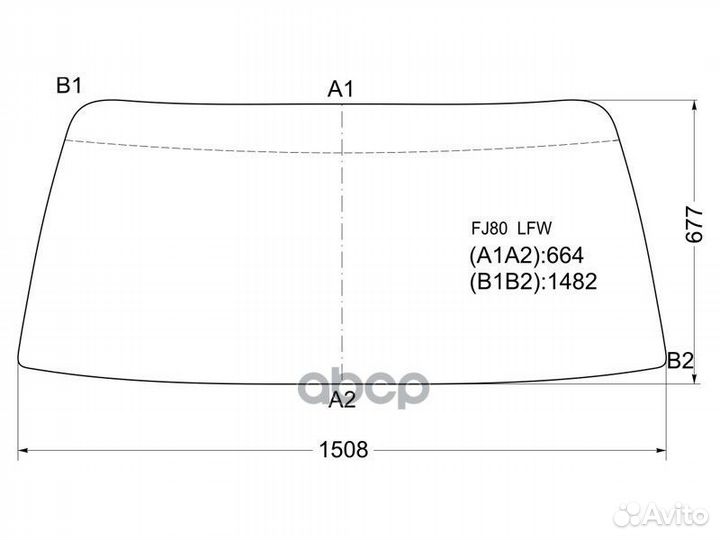 Стекло лобовое Toyota Land Cruiser (J80) 89-97