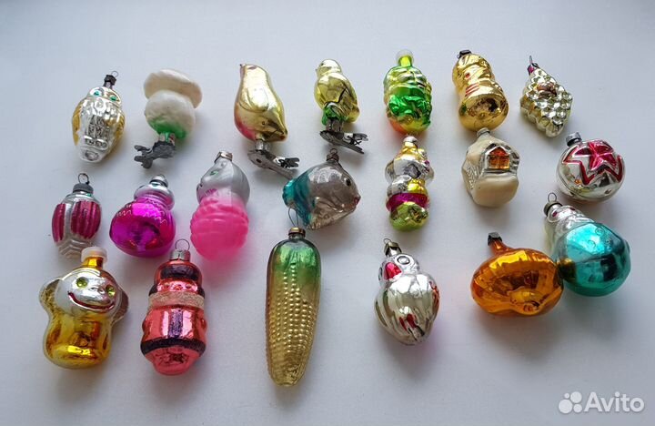 Разные елочные новогодние игрушки СССР. 20 штук