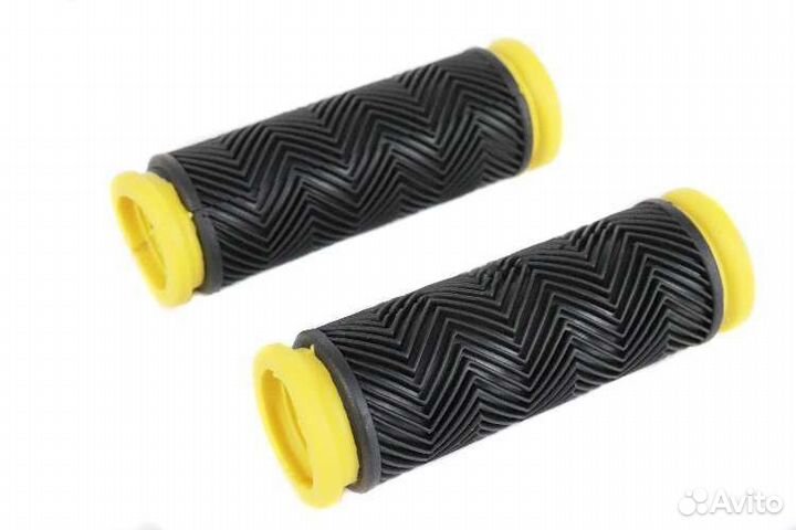 Ручки руля вело 90мм (пaрa) чёрно-желтые