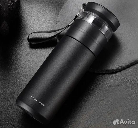 Термос для чая и кофе с ситечком автомобильный