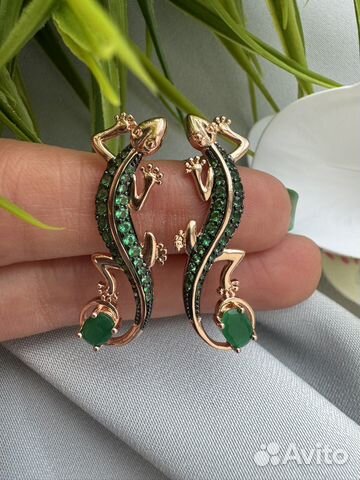 Золотые серьги с хризопразом купить в Москве | Личные вещи | Авито