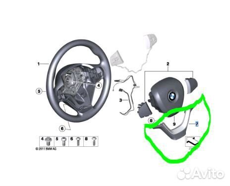 Декоративная накладка руля Bmw X3 F25 N57D30A