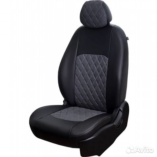 Чехлы LADA Vesta серый ромб комбинированные