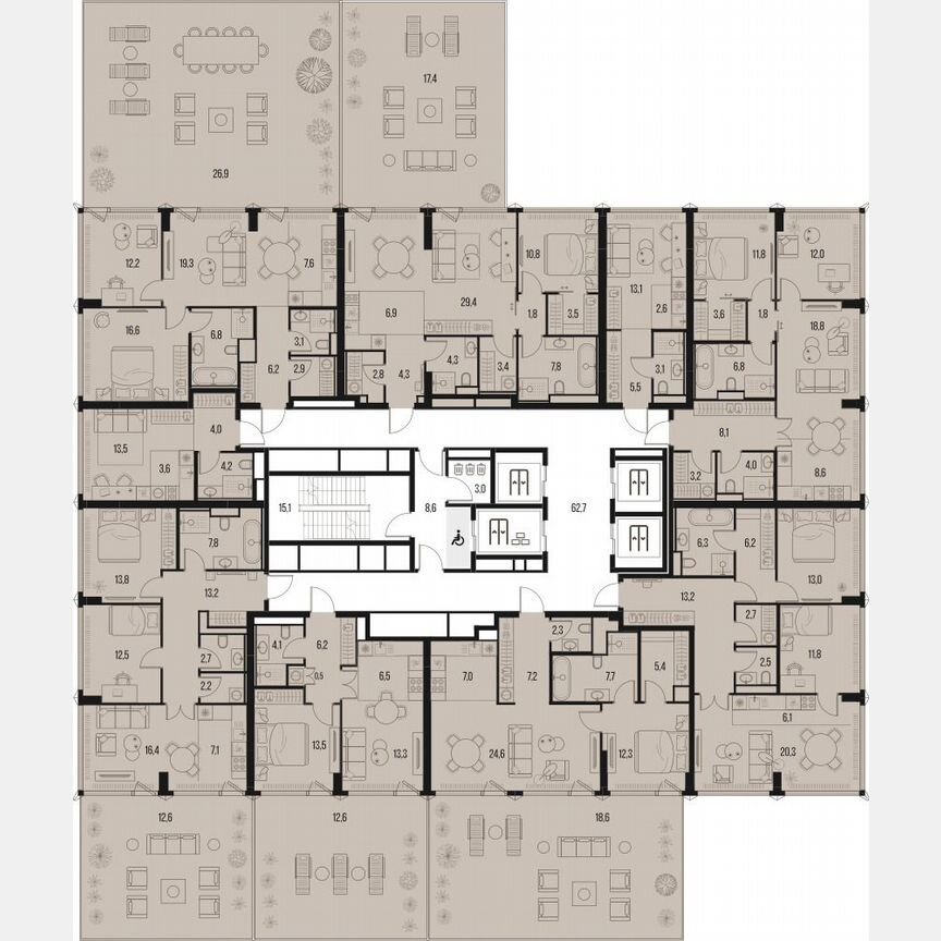 1-к. квартира, 25,3 м², 2/26 эт.