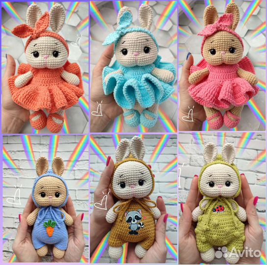 Вязаная зайка, зайчик вязаный