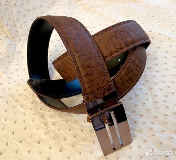 Мужской кожаный ремень, светло - коричневый