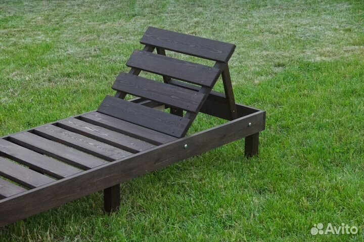 Шезлонг лежак деревянный