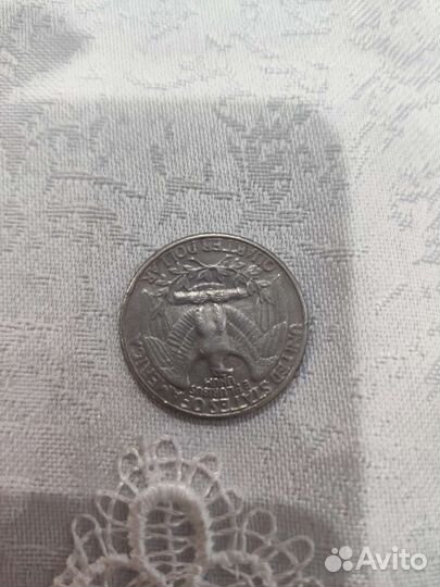 Монета перевертыш Quarter Dollar 1980 Liberty