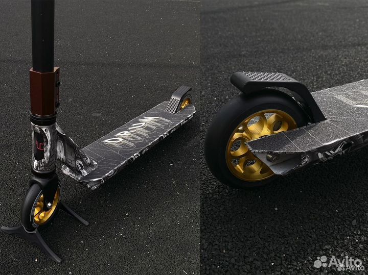 Трюковой самокат с синими грипсами Dram iebmp77