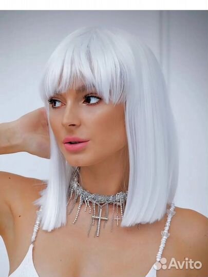 Парик белый блонд