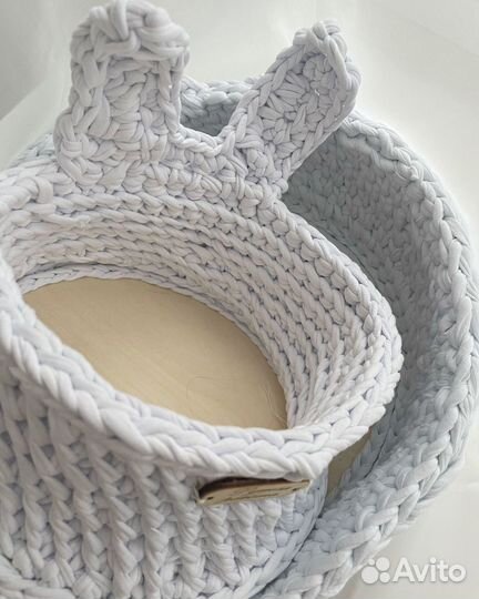 Вязаные корзины для хранения