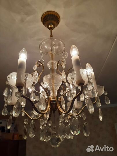 Люстра хрустальная чехословакия