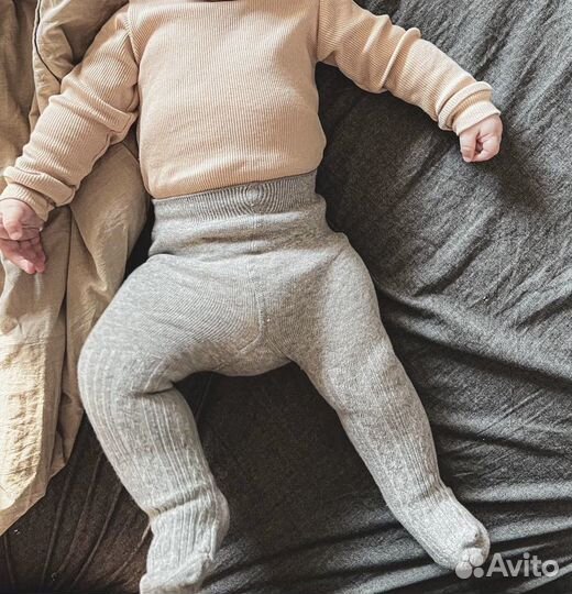 Детские колготки 0-6 мес 62 68 74 в рубчик