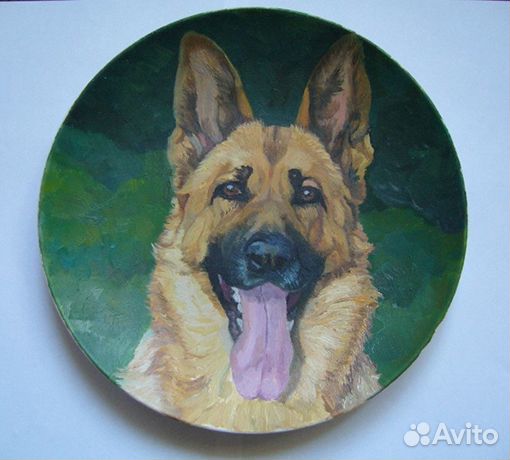 Портрет собаки (На заказ) на керамической тарелке